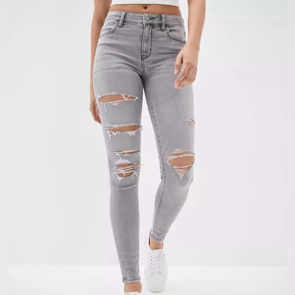 American Eagle Outfitters Gray Stretch Jeans